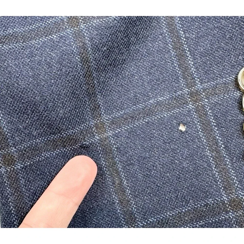 Peter Millar Sport Coat Soft Blazer Lightweight Blue Plaid XXL Wool Unstructured